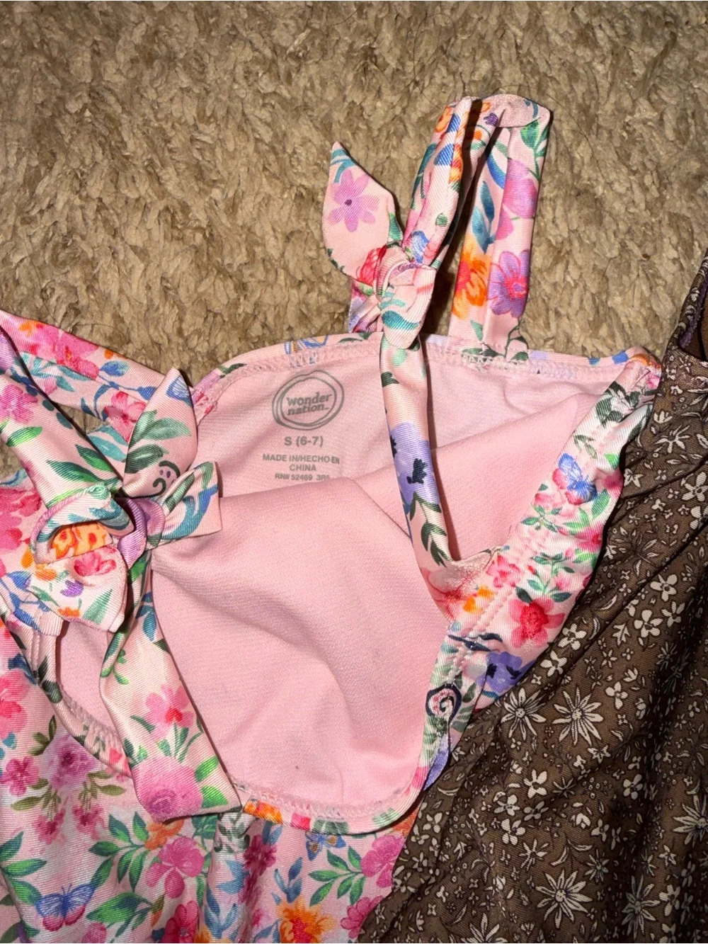 SHEIN Pink & Purple Girls' Rash Guard Dresses and One Pieces